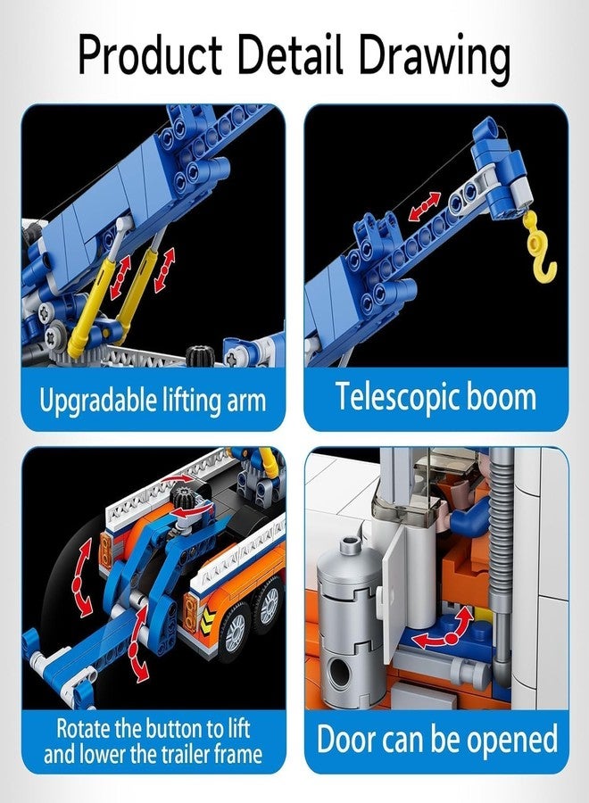 RahiGlow Tow Truck Building KIt,City Crane Construction Vehicles Building Block Set, 781 Pcs Compatible with, City Tow Truck and Trailer Great Gift for Boys and Girls Ages 6+ - Image 5